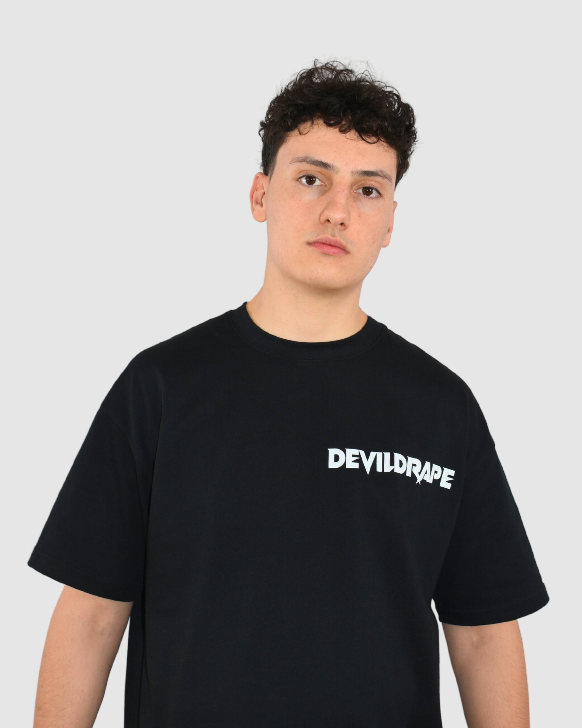 DEVILDRAPE UNISEX OVERSIZE BLACK T-SHIRT ONE